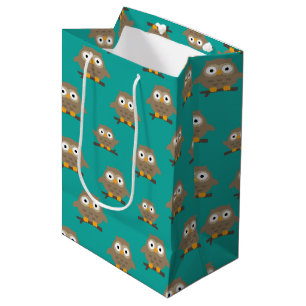 Owls Medium Geschenktasche Mittlere Geschenktüte