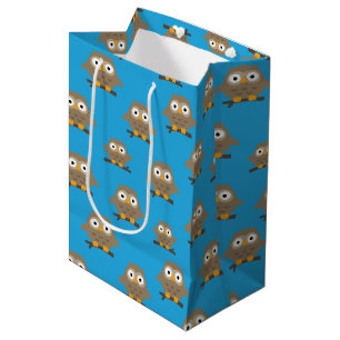 Owls Medium Geschenktasche Mittlere Geschenktüte