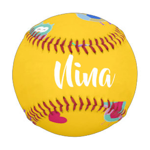 Owls mit Herzen auf Orange Baseball