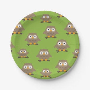 Owls Paper Plate Pappteller