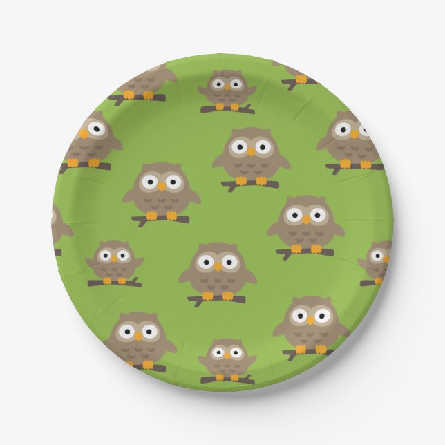 Owls Paper Plate Pappteller (Vorderseite)