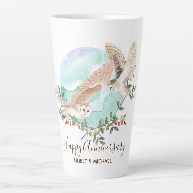 Owls Personalisiert Milchtasse (Vorderseite)