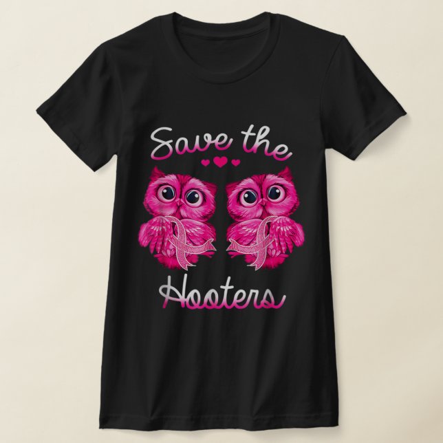 Owls Rettete ein Hooters Pink Ribbon Brustkrebs Ge T-Shirt (Ablage )
