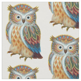 Owls - Schönes realistisches Owl Muster Stoff