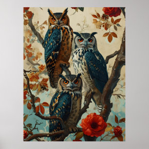 Owls Vintag Poster