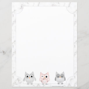 Owls weißer Marmor sieht wie Bordere Schreibpapier