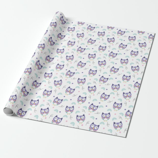 Owls Wrapping Paper Geschenkpapier (Ungerollt)