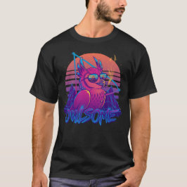 Owlsome - Eulen-fantastischer Vogel Retrowave 80er T-Shirt