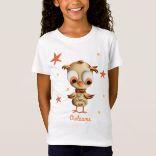Owlsome niedliches braunes Owl mit Blick auf die V T-Shirt