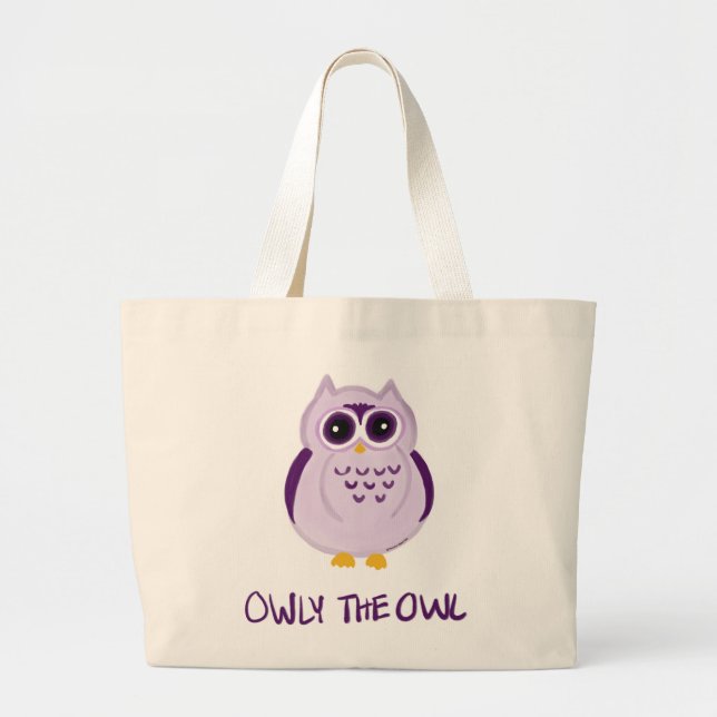 Owly die Eulen-Taschen-Tasche - Keiki Aloha Jumbo Stoffbeutel (Vorne)
