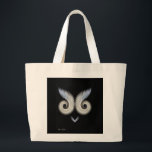 Owly Whimsical Owl Face Tote Jumbo Stoffbeutel<br><div class="desc">Fun and whimsical black and white owl's face tote bag.</div>
