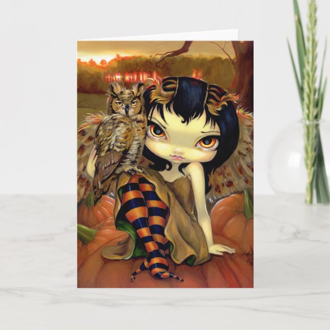 "Owlyn im Herbst" Gruß-Karte Karte (Vorderseite)
