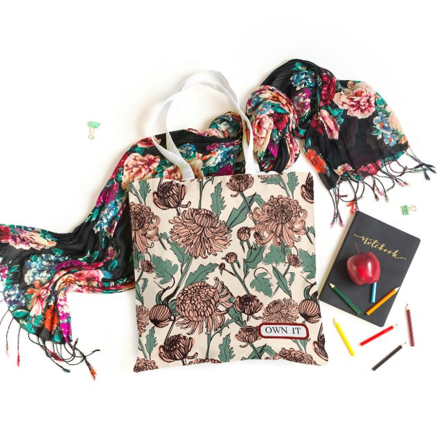 Own It Floral Aesthetic Tragetasche (Von Creator hochgeladen)