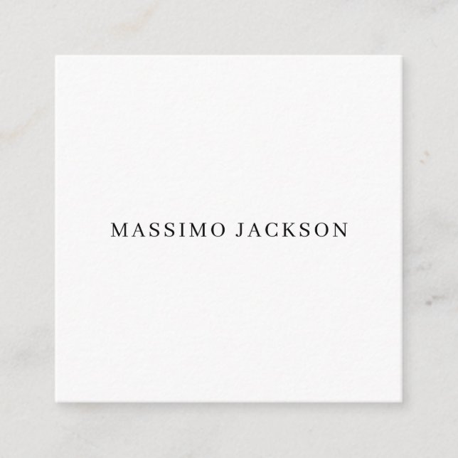 Own Name Decorative Chic Plain Simple Black White Begleitkarte (Vorderseite)