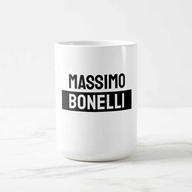 Own Name Minimalist Modern Plain Black White Kaffeetasse (Mittel)