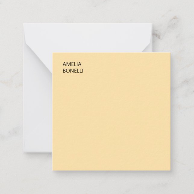 Own Name Modern Minimal Professional Plain Beige Mitteilungskarte (Vorderseite)