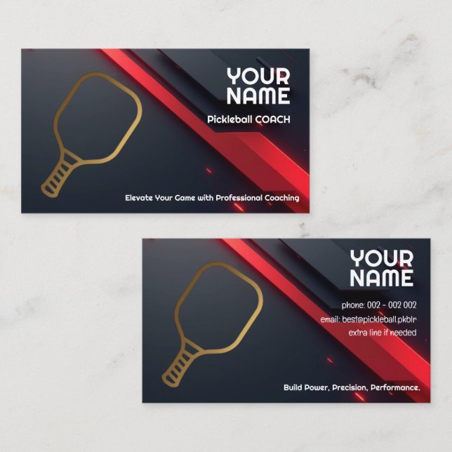Own text, Precision Play Pickleball Coach Visitenkarte (Vorne/Hinten)