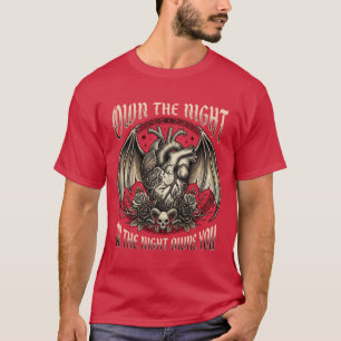 Own The Night - Gothic Heart & Fledermausflügel-Ta T-Shirt