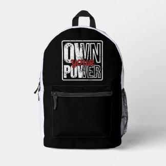 Own Your Power – Bold Motivational Quote Design Bedruckter Rucksack
