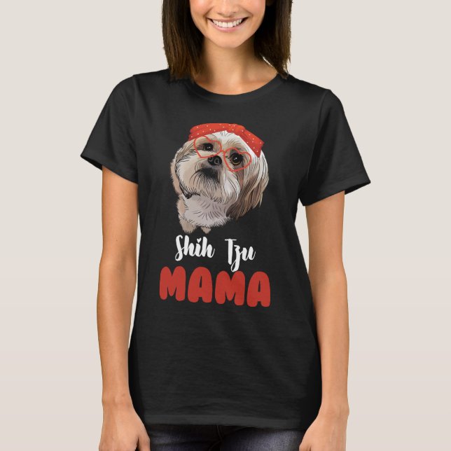 Owner Shih Tzu Dog Breed Woman Cute Hairknot T-Shirt (Vorderseite)