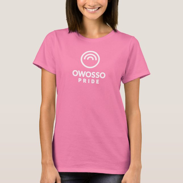 Owosso Pride Womens White Logo T - Shirt (Vorderseite)