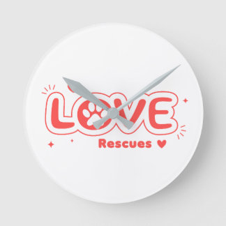 OWRAssist Love Rescues Runde Wanduhr