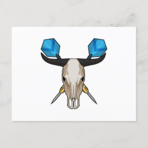 Ox bei Darts mit Dart Postkarte