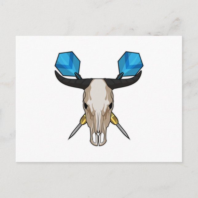 Ox bei Darts mit Dart Postkarte (Vorderseite)