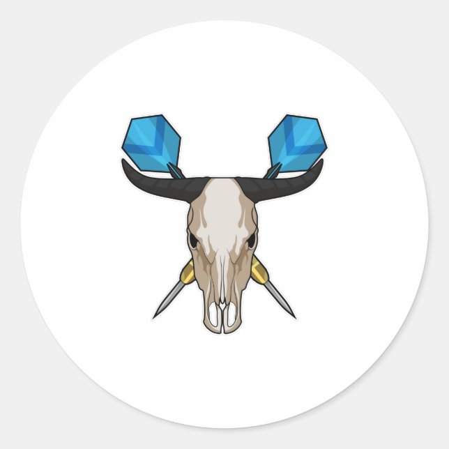 Ox bei Darts mit Dart Runder Aufkleber (Vorderseite)