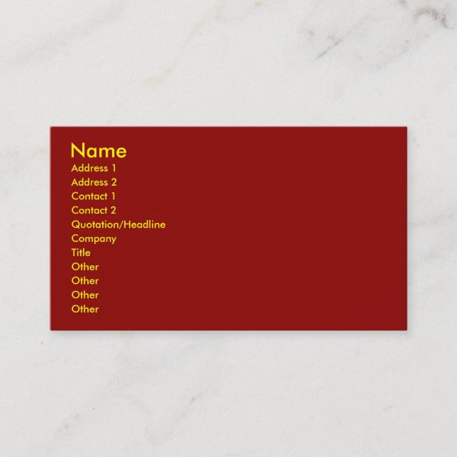 OX Blood Business Card Visitenkarte (Vorderseite)