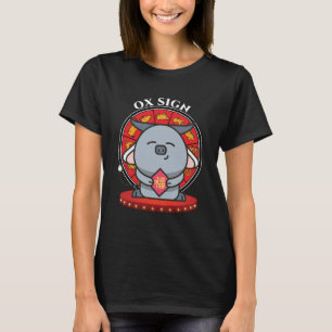 Ox Chinese Zodiac Sign Women Black T-Shirt