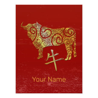 OX Chinesisches Sternzeichen für Horoskop Poster