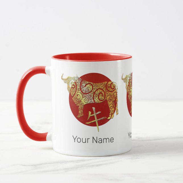 OX Chinesisches Sternzeichen für Horoskop Tasse (Links)
