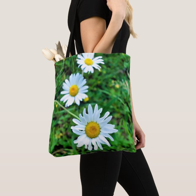 OX-Eye-Daisy auf der gesamten Print-Tasche (Von Nahem)