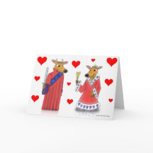 Ox King and Queen of Hearts Valentine Card