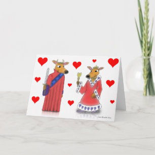 Ox King and Queen of Hearts Valentine Card Feiertagskarte