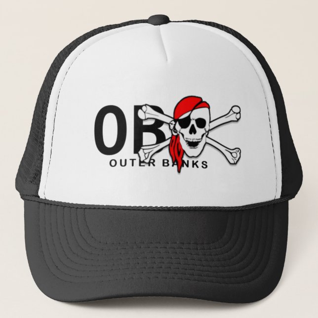 OX Skull und Crossbones Pirate Outer Banks Hat Truckerkappe (Vorderseite)