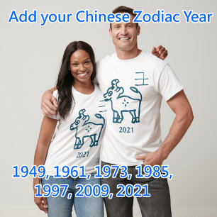 Ox Zodiac individuell anpassbarer Jahresaufkleber T-Shirt