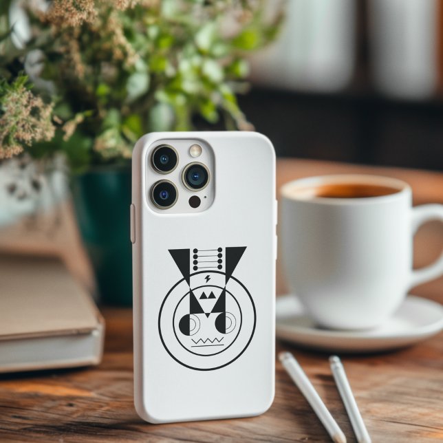 Ox Zodiac - Ushi-Symbol im geometrischen Stil Case-Mate iPhone Hülle (Grounded style - your zodiac case, coffee, and calm all in one frame.)