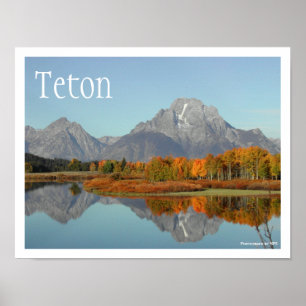 Oxbow Bend, Mount Moran Reflection, Grand Teton NP Poster