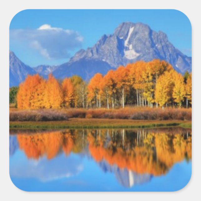 Oxbow Bend Sunrise Quadratischer Aufkleber (Vorderseite)