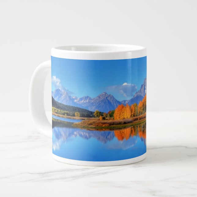 Oxbow Biegungs-Sonnenaufgang Jumbo-Tasse (Vorderseite Links)