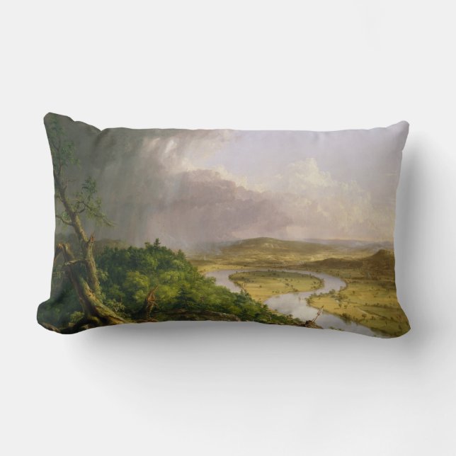 Oxbow River Seen vom Berg Holyoke, Massachusetts Lendenkissen (Vorderseite)