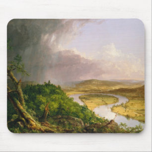 Oxbow River Seen vom Berg Holyoke, Massachusetts Mousepad