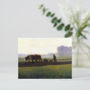 Oxen Plows, Clarence Gagnon Feiertagspostkarte