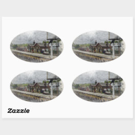 Oxenhope Railway Station Ovaler Aufkleber