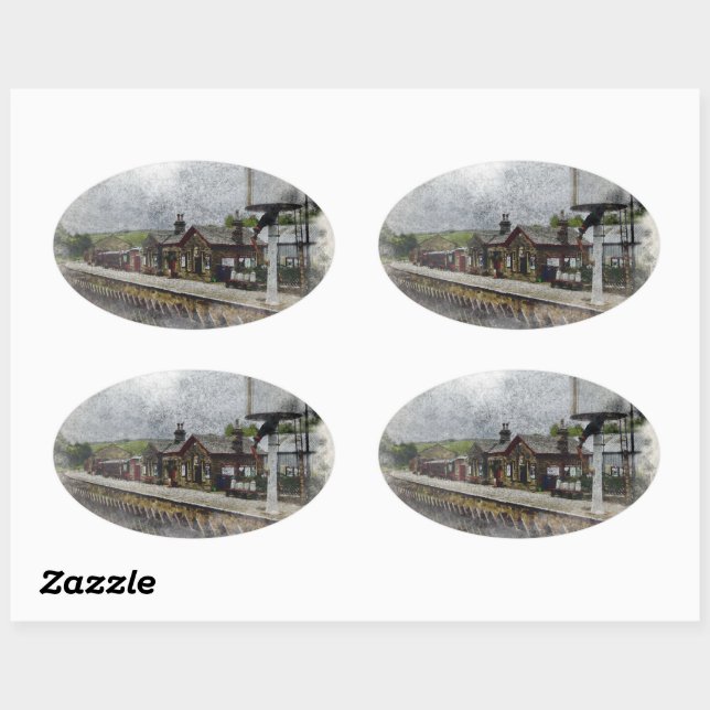 Oxenhope Railway Station Ovaler Aufkleber (Blatt)