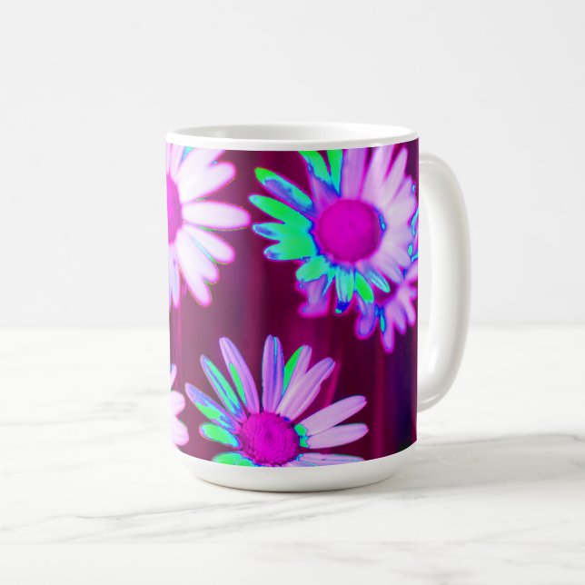 Oxeye Daisy Meadow Pop Art Style Kaffeetasse (VorderseiteRechts)