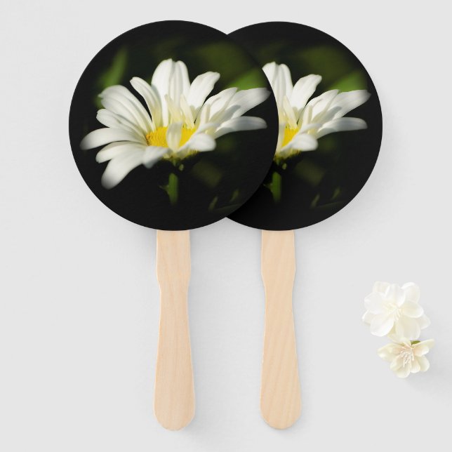 Oxeye Daisy Round Hand Event Fan Fächer (Vorne und Hinten)