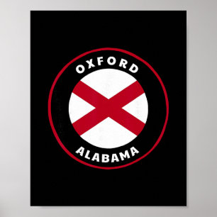 Oxford Alabama Al Staatsflagge Abzeichen Urlaub Poster